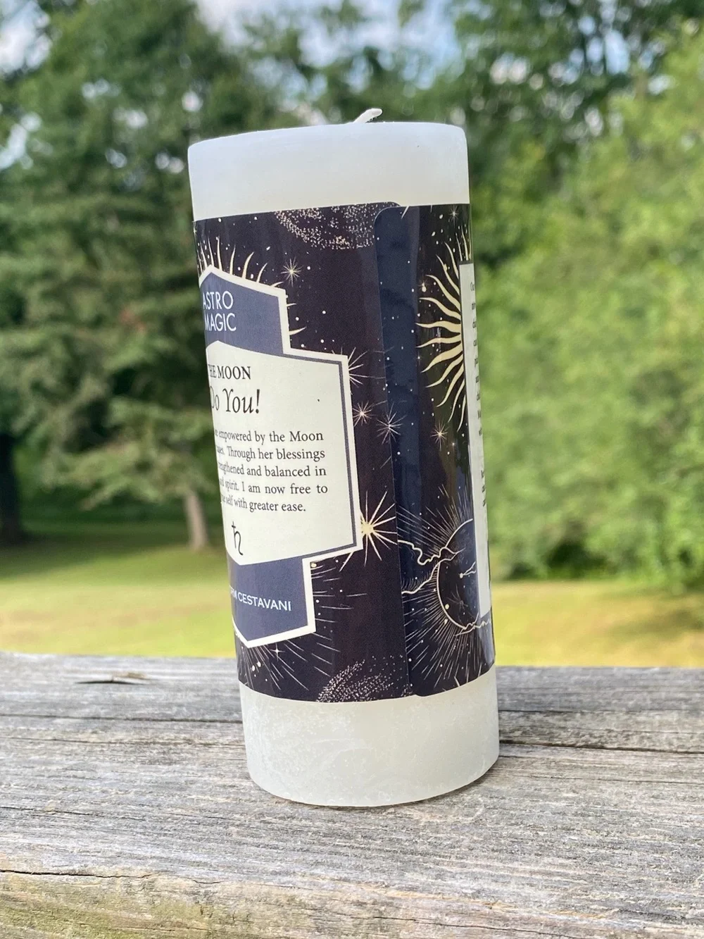 The Moon candle Astro Magic 2x4” Coventry creations white Moon Do You candle